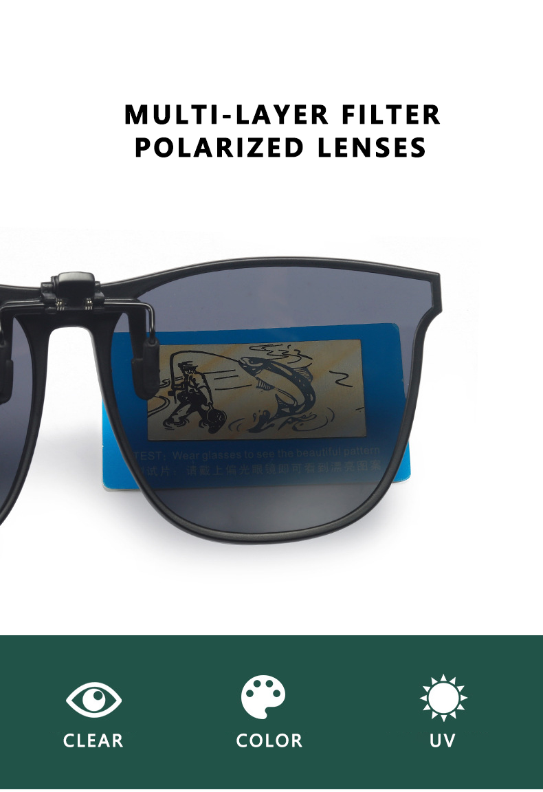 Occhiali da sole polarizzati con clip da uomo Occhiali da conducente per auto Occhiali per la visione notturna Occhiali quadrati vintage antiriflesso Oculos