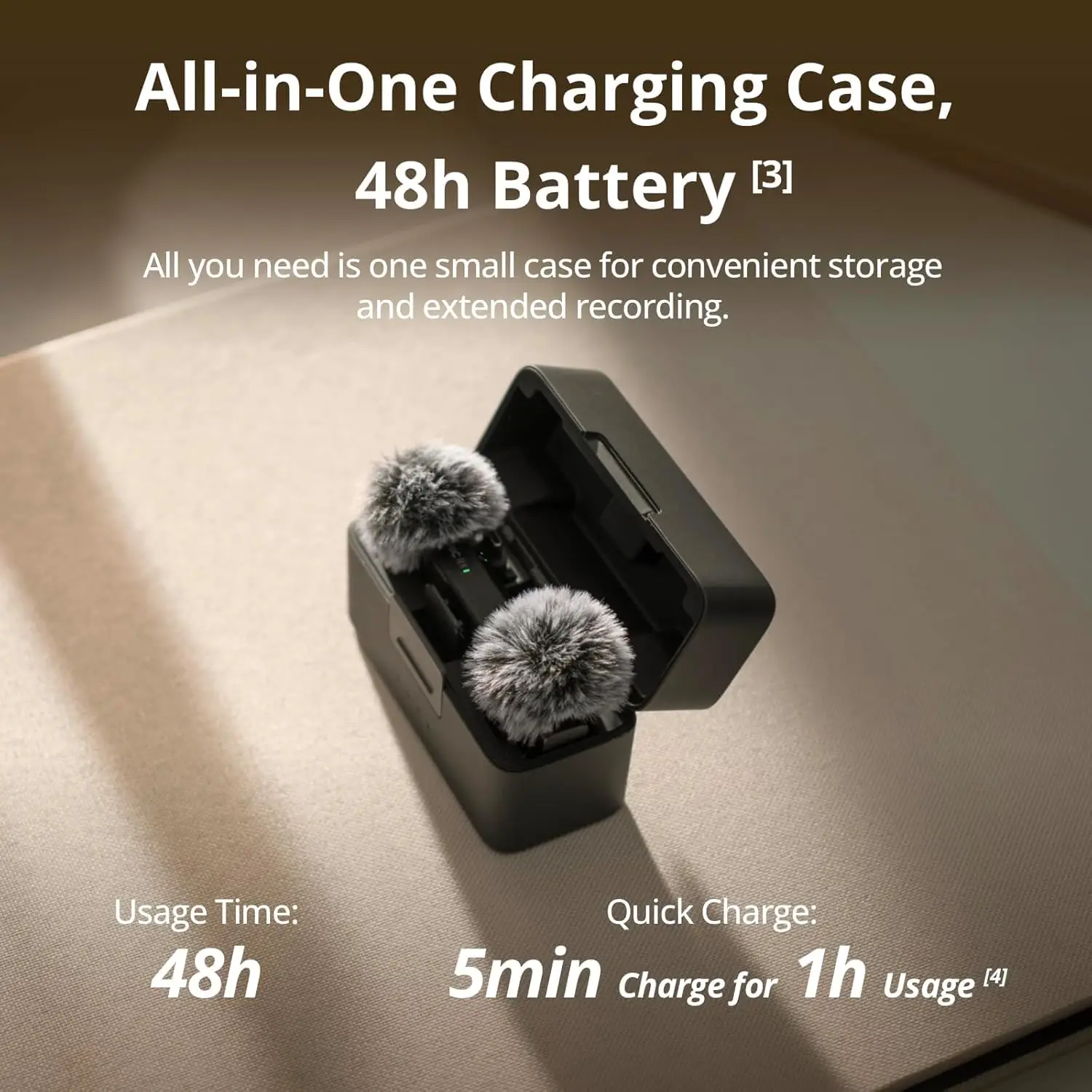 DJI-Mic Mini Microfone Sem Fio, Cancelamento Inteligente de Ruído, Áudio de Alta Qualidade, 2 TX Plus 1 RX, 1 TX + 1 RX