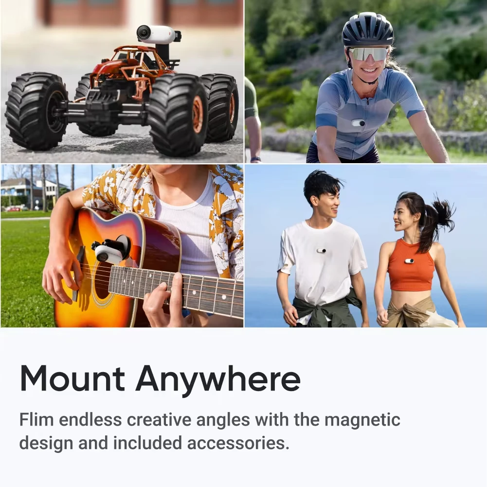 Original Insta360 GO 3S 4K Tiny Portable Vlogging Camera,Hands-Free POVs, Mount Anywhere, Stabilization, 10m Waterproof, Pet POV