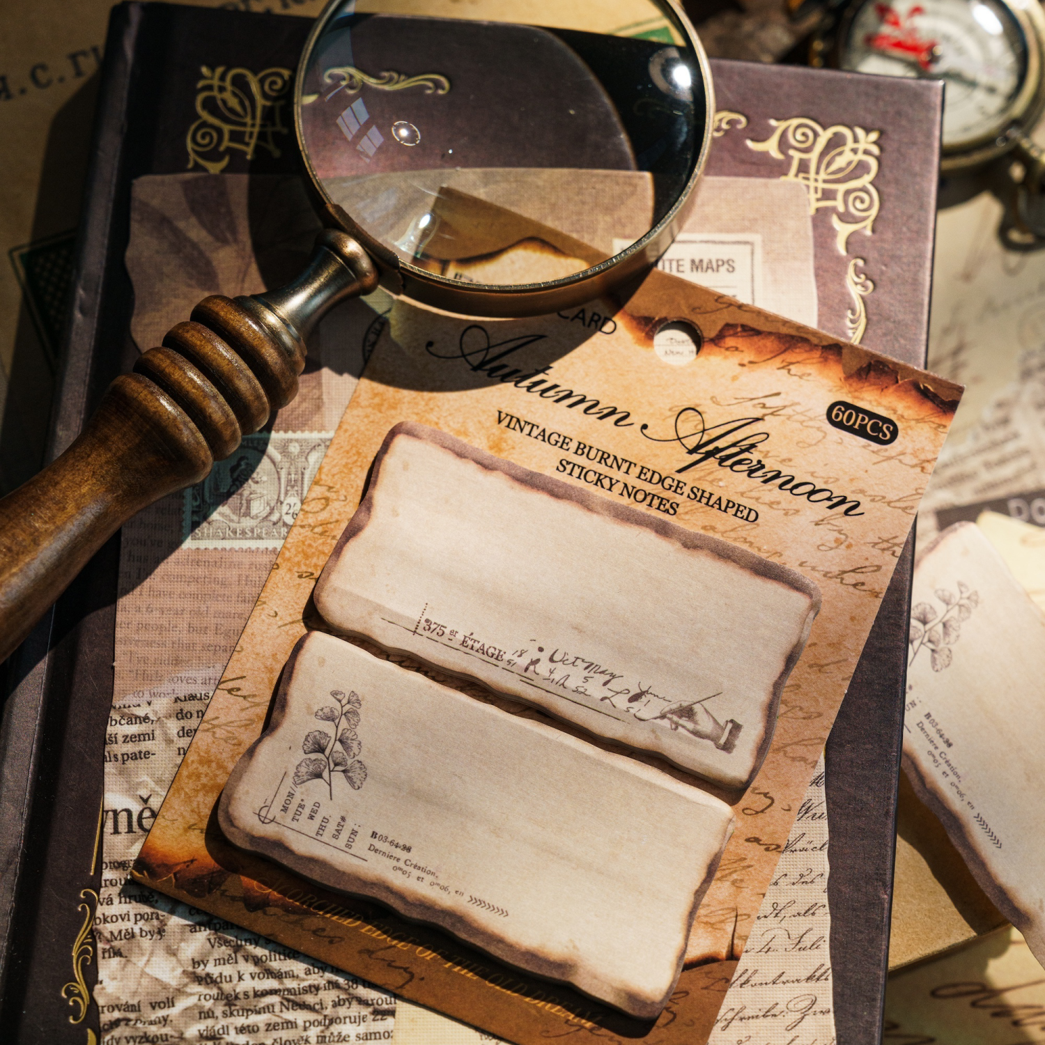 Journamm 30/60 ピース/パックヴィンテージ付箋燃焼スタイル学校事務用品 DIY スクラップブッキングクリエイティブ文具ノート紙