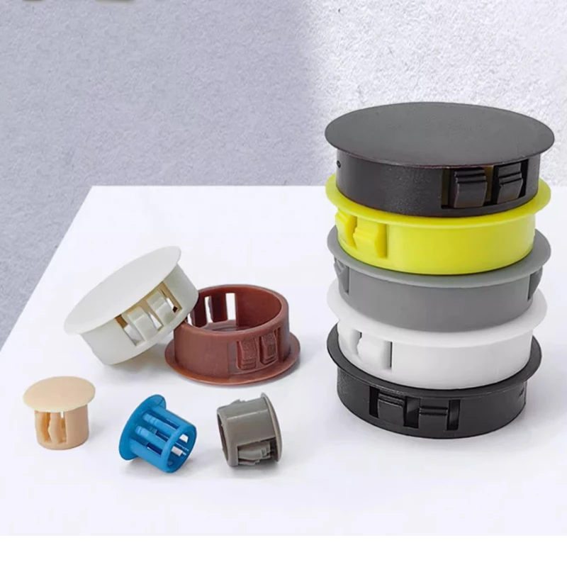 5 มม.~ 50 มม.พลาสติก Snap-On Hole หมวกด้ายหลุมฝุ่นไนลอนรอบหลุมปลั๊ก Blanking End CAP