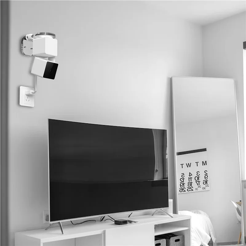 Soporte de montaje multifuncional N82R, soporte de montaje en pared para cámara portátil para Blink Mini Pan Wyze Cam V2 WYZE Cam Pan V3, transparente