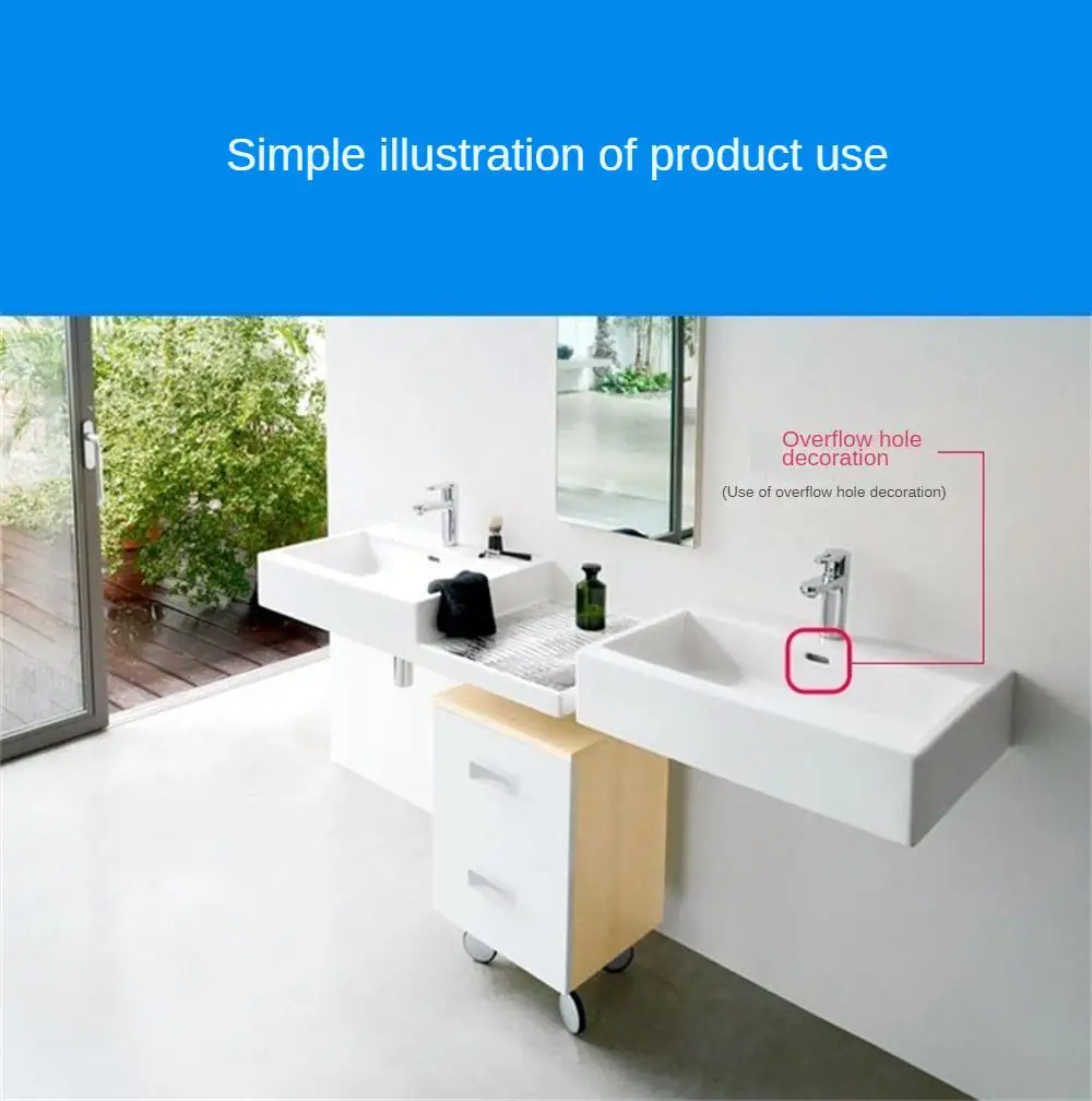 5/1pcs Sink Hole Overflow Cover For Kitchen Bathroom Basin Decoration Tub Drain Cover Sink Wash Basin Round Overflow Ring Plug