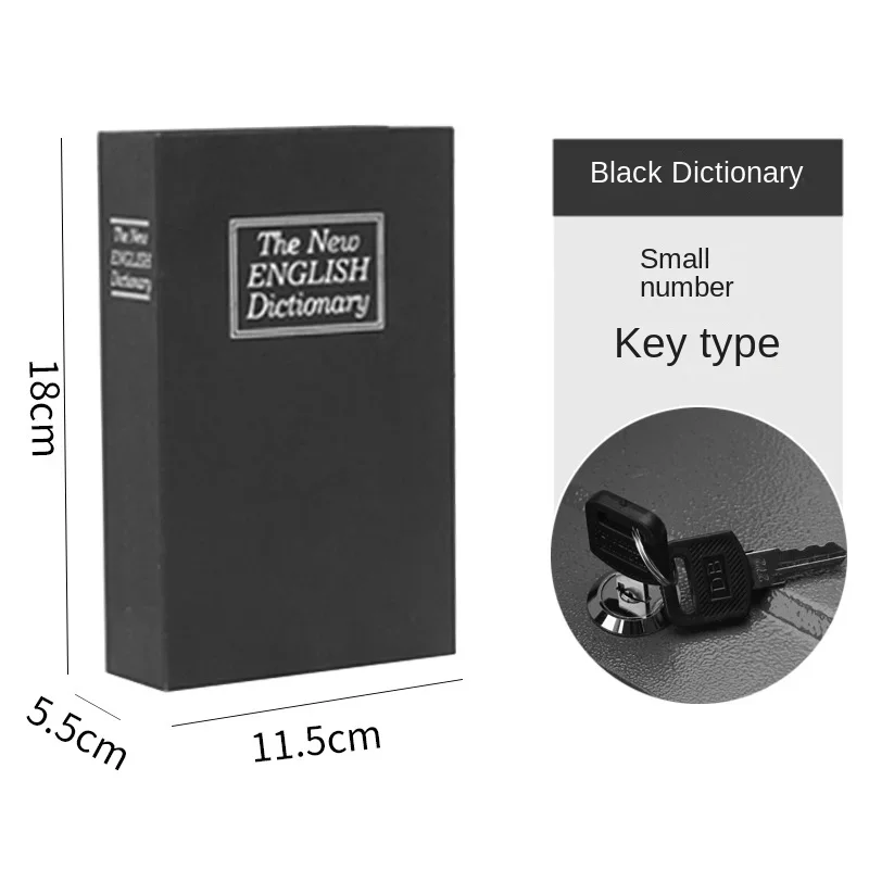 Caja de seguridad de 18cm con cerradura, libro seguro con cerradura, cerradura con llave, caja de efectivo, certificado, casillero con llaves, libro de regalo para niños, secreto oculto