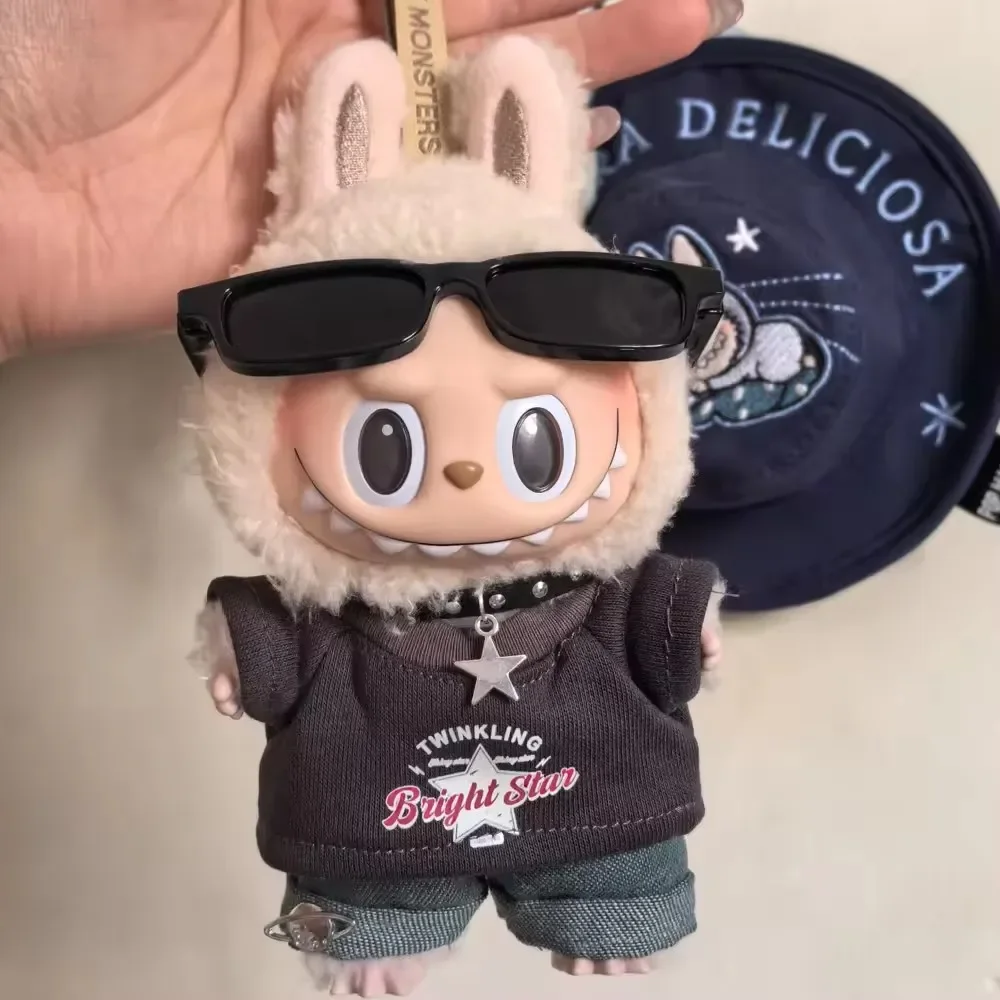 Für 17 cm große Labubu-Puppen, Rock-Serie, Baumwoll-Kleidungsset – kein Attribut im Lieferumfang enthalten, weiche Vinyl-Sammelfigur, Bekleidungszubehör
