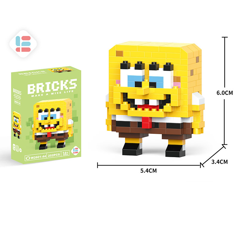 Bob Esponja SquarePants, Micro partículas de dibujos animados, Mini bloque de construcción, ciudad, Patricio, estrella, Squidward, Charm, juguetes para niños, regalos de cumpleaños