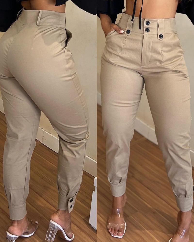 2024 nueva moda pantalones de mujer elegante Sexy Primavera novedad de verano pantalones de tubo casuales de color caqui pantalones de mujer de diseño