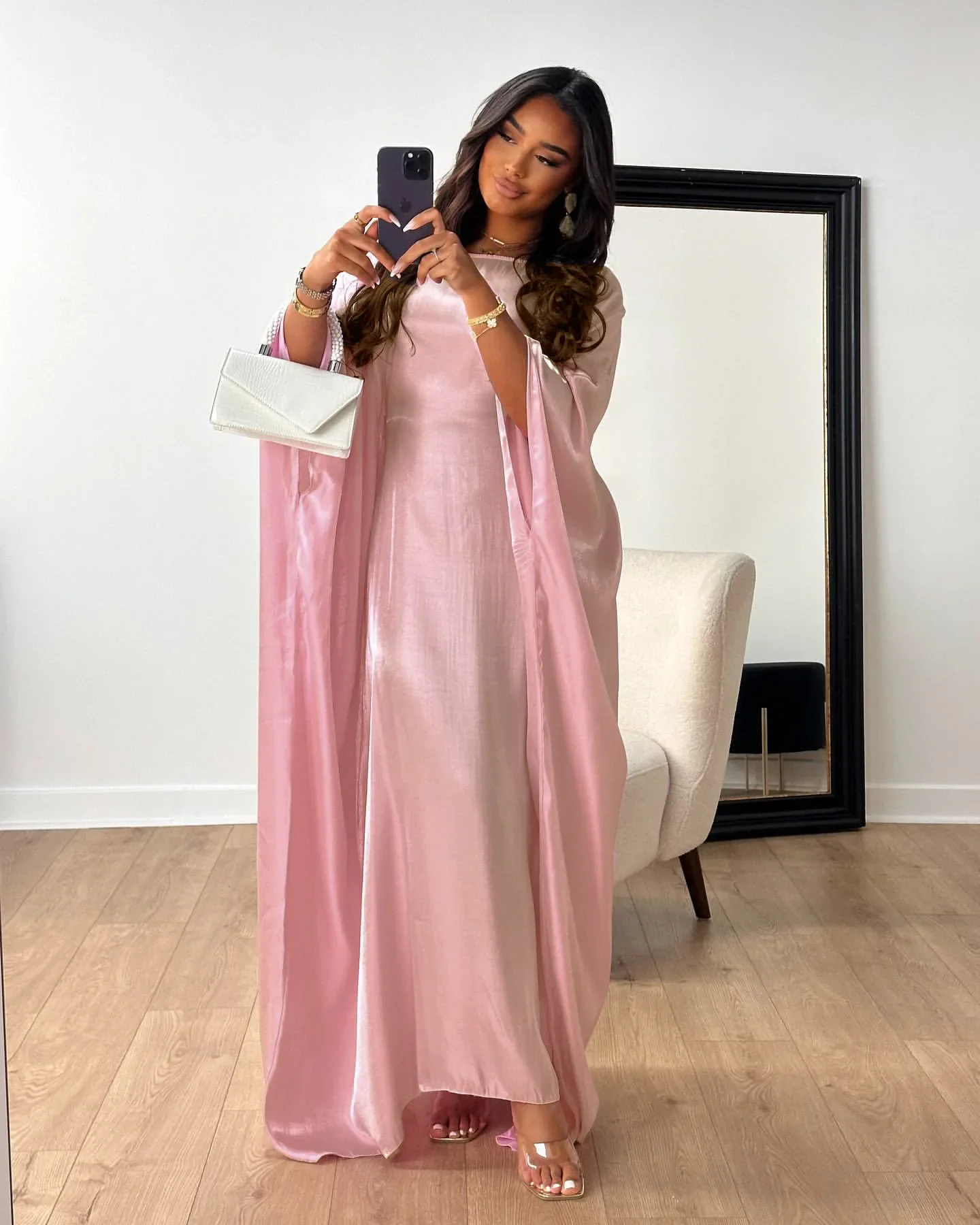 Abayas brillantes para mujer Eid Djellaba Marocain Kaftan Ramadán Abaya Dubai Turquía bata musulmana vestido modesto Jalabiya vestidos de oración