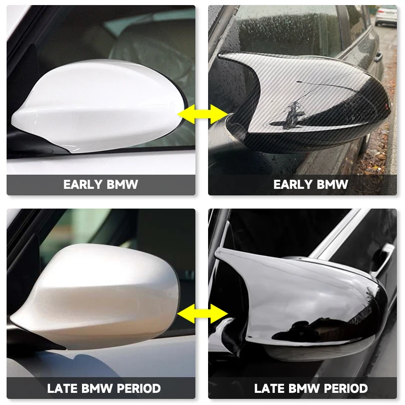 2xespelho capa e90 porta lateral do carro retrovisor espelho lateral capa para bmw e90 e91 2005-2007 e92 e93 2006-2009 m3 estilo e80 e81 e87
