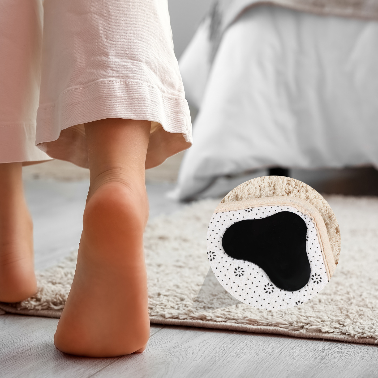 10 pcs Anti Slip Cloud Triangle Shape Washable Reusable For Hardwood Floors Tiles Area Rugs Home Decor