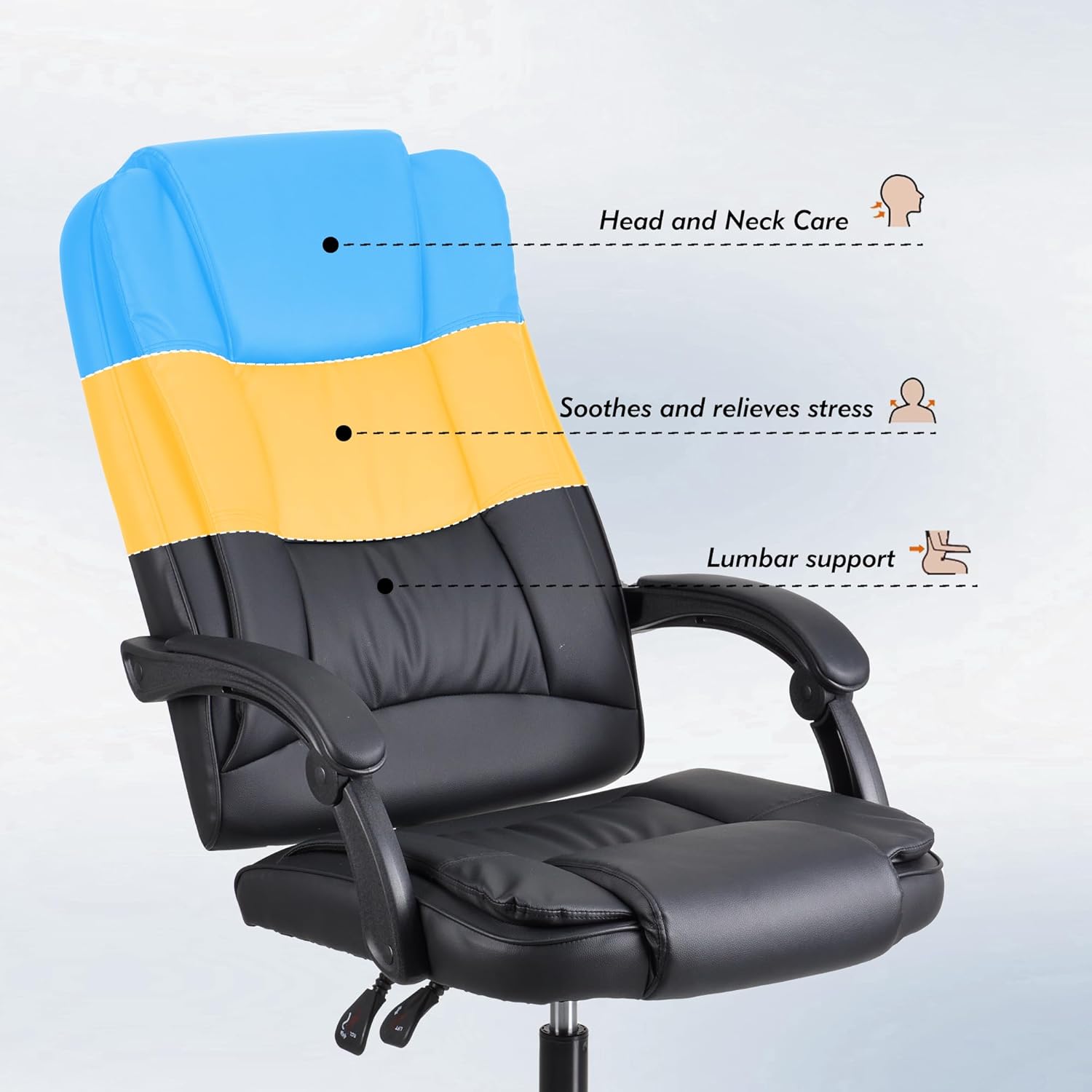 High Back Ergonomic Office Chair Swivel Chair,Large Seat with Tilt Function Computer Chair,PU Leather Gaming Chair