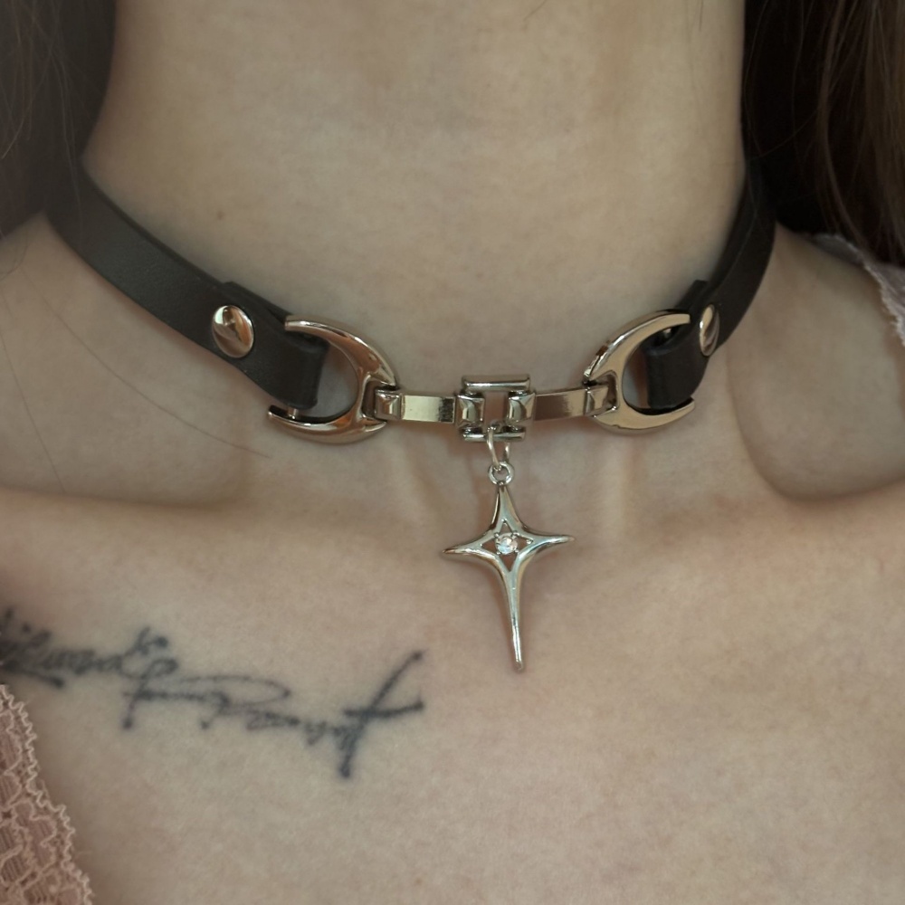 Y2K очаровательное сексуальное колье из искусственной кожи, винтажное ожерелье для женщин, Spice Girls, готические ювелирные аксессуары, подарок