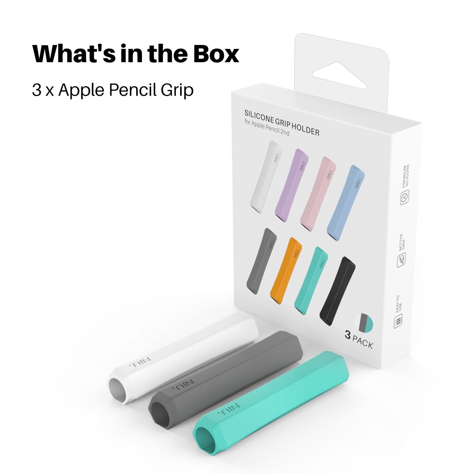 Funda protectora antideslizante con agarre para bolígrafo, adecuada para Apple Pencil 3 2 1, USB-C de silicona, fácil de sujetar, funda protectora con agarre para bolígrafo