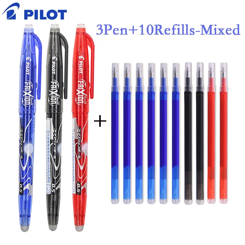 Набор стираемых гелевых ручек Pilot Frixion Pen 0,5 мм, синий/черный/красный, сменный стержень, инструменты для письма для студентов, японские канцелярские принадлежности