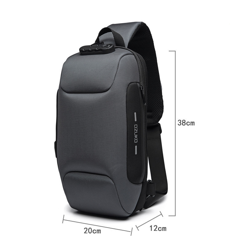 Ozuko multifuncional crossbody saco para homens anti-roubo ombro mensageiro sacos masculino à prova dwaterproof água curta viagem saco de peito ombro novo