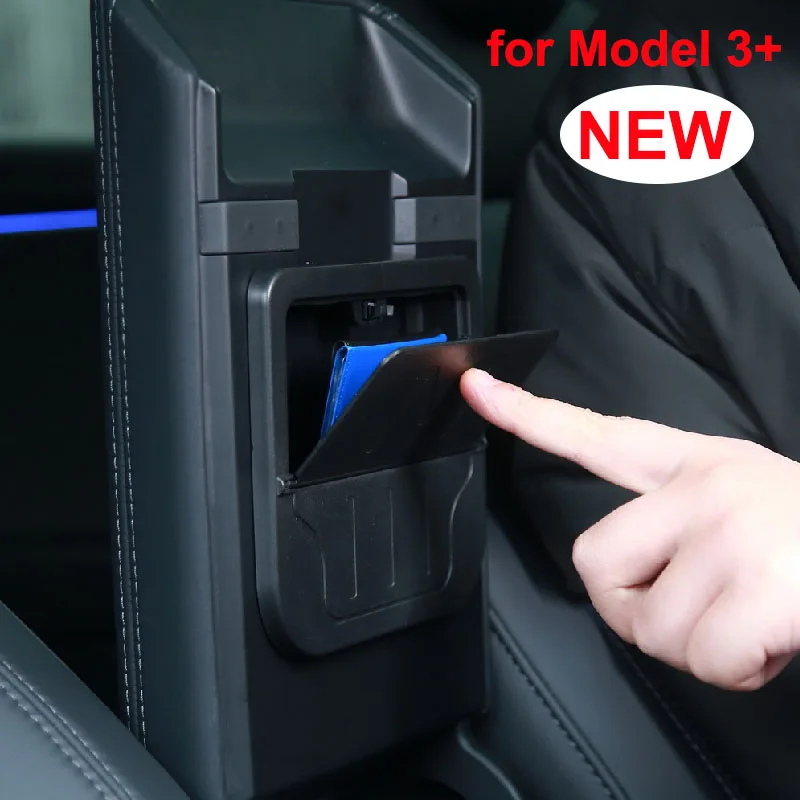 Para novo tesla modelo 3 + highland 2024 caixa de armazenamento escondida imprensa caixa apoio braço estiva arrumação armazenamento privacidade acessórios interiores