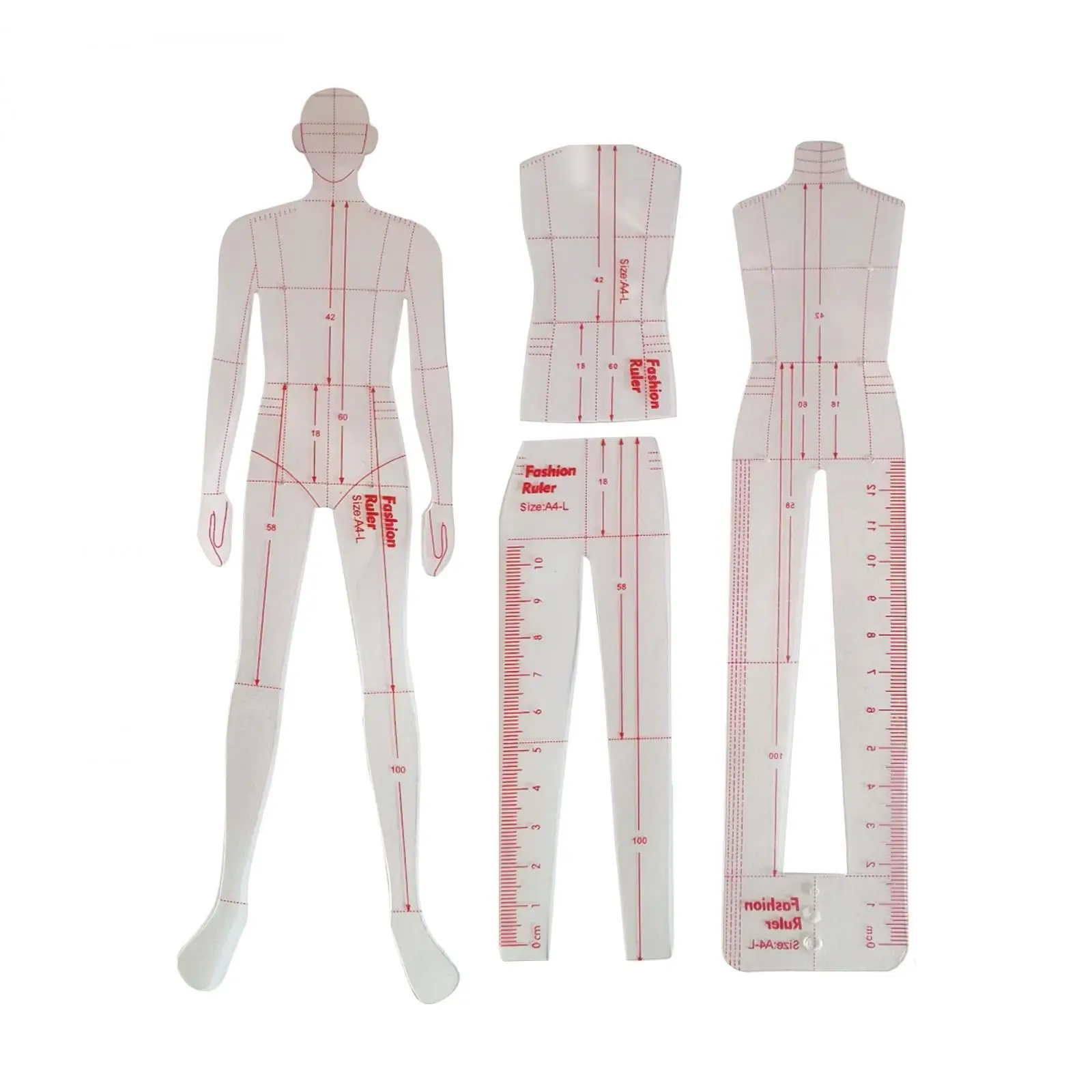 Fashion Drawing Template Ruler Clear Fashion Illustration DIY Quilting Clothing Design Rulers for Drafting Clothing Designers