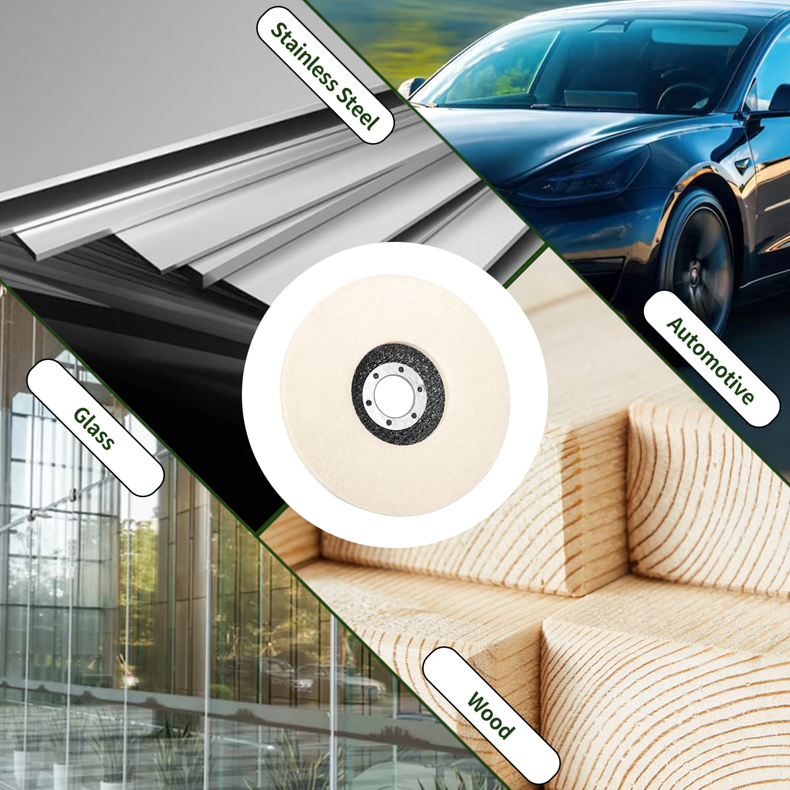 3/4/4.5/5 นิ้วล้อขัดขนสัตว์ Buffing Pads เครื่องบดมุมอุปกรณ์เสริมแผ่นบด forMetal แก้วเซรามิค Polishing2-10Pcs