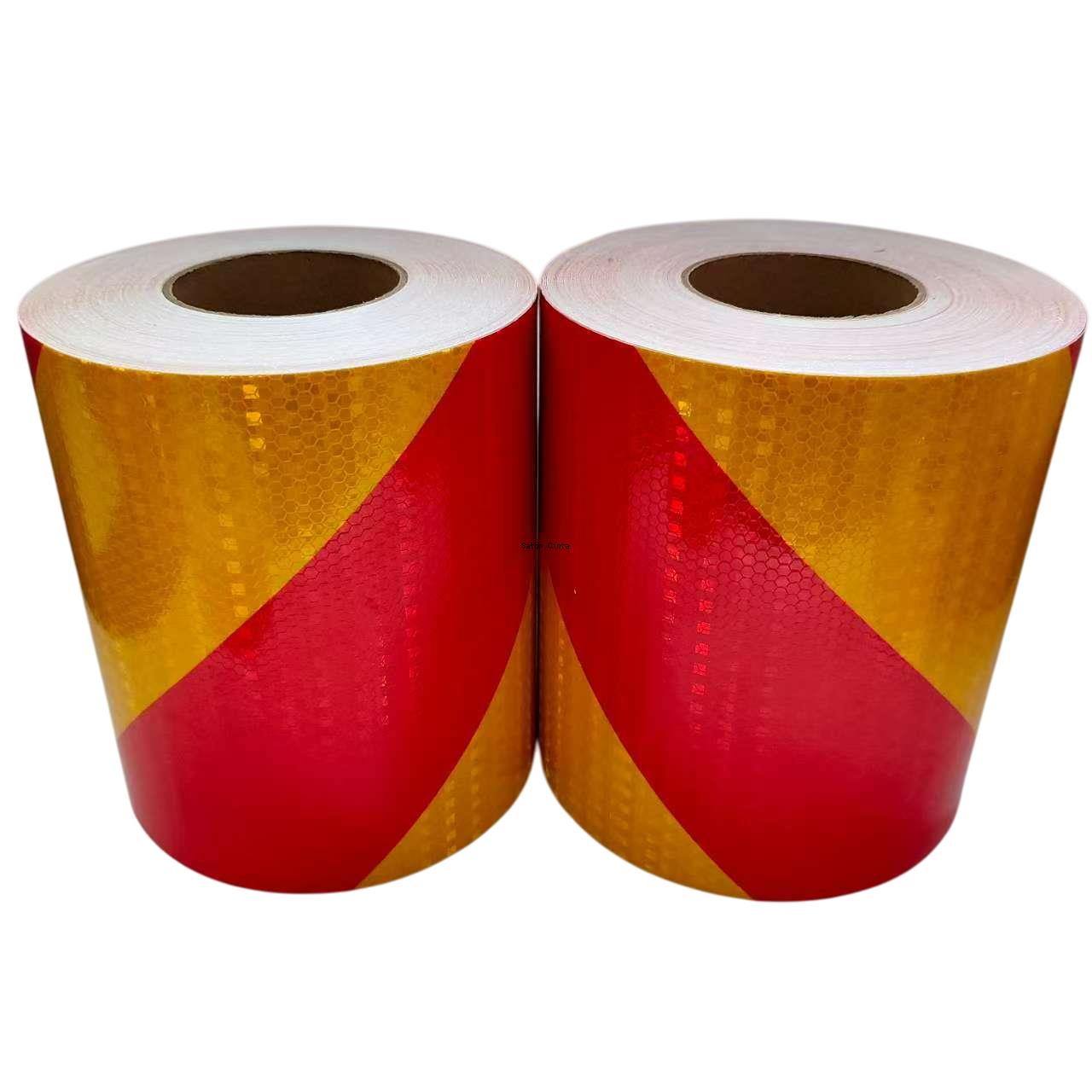 5cm/10cm/15cm/20cm*5m Twill Reflective Waterproof Tape Yellow-Red Left Or Right Self-adhesive Reflectors Conspicuity Car Sticker