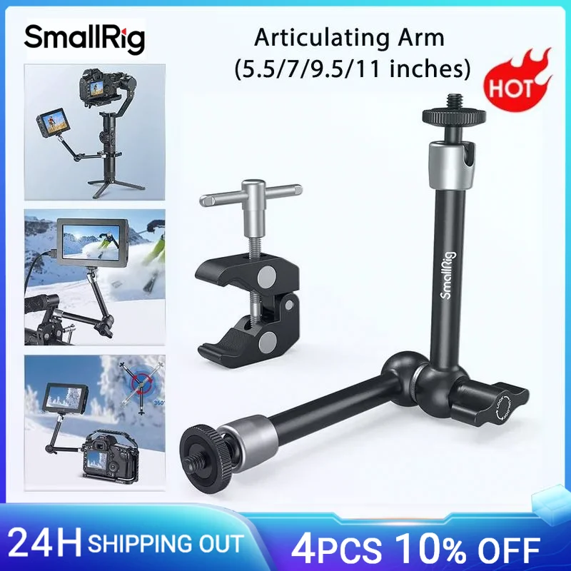 SmallRig 9.5 Inch Articulating Dây Cánh Tay 1/4 "Ren Vít Cho Sony Canon Máy Ảnh DSLR Gắn Lồng-Máy 2066B