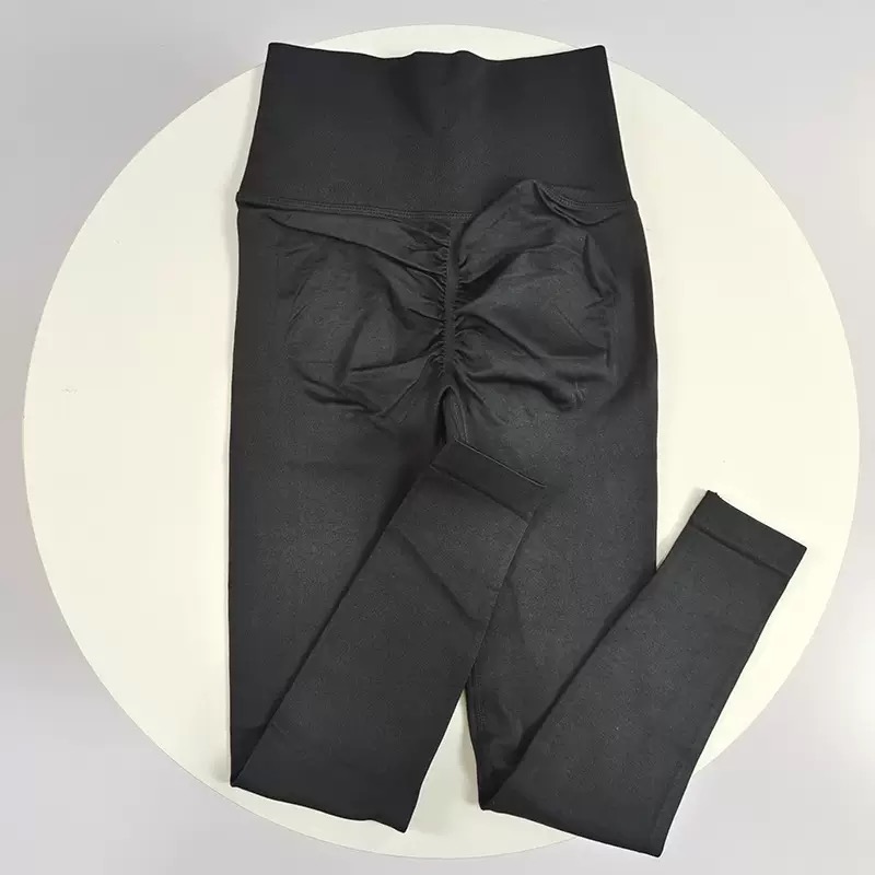 New solid color waist yoga pants, women's leggings Peach seamless tights, lift hip slim fitness ankle-length pants