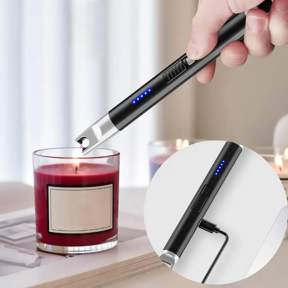 1 Juego de encendedor de pulso práctico, encendedor eléctrico de mango largo, apagado automático, amplia aplicación, luz de encendedor para barbacoa