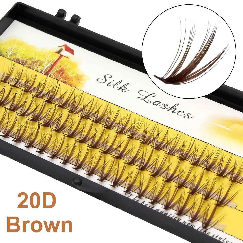Venta al por mayor de pestañas postizas marrones 20D 30D, extensión suave Natural Sexy, pestañas postizas, herramienta de maquillaje Simple y fácil de operar