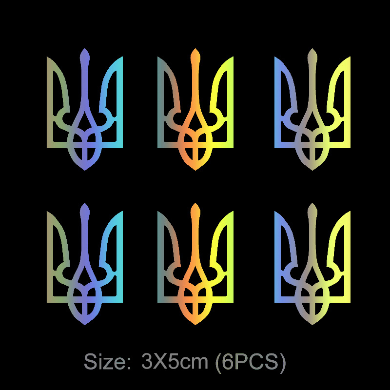 21930 #   3x5cm pegatina de Coche escudo de armas de Ucrania vinilo impermeable pegatinas de Coche decoración de ventana Pegatinas Para Coche