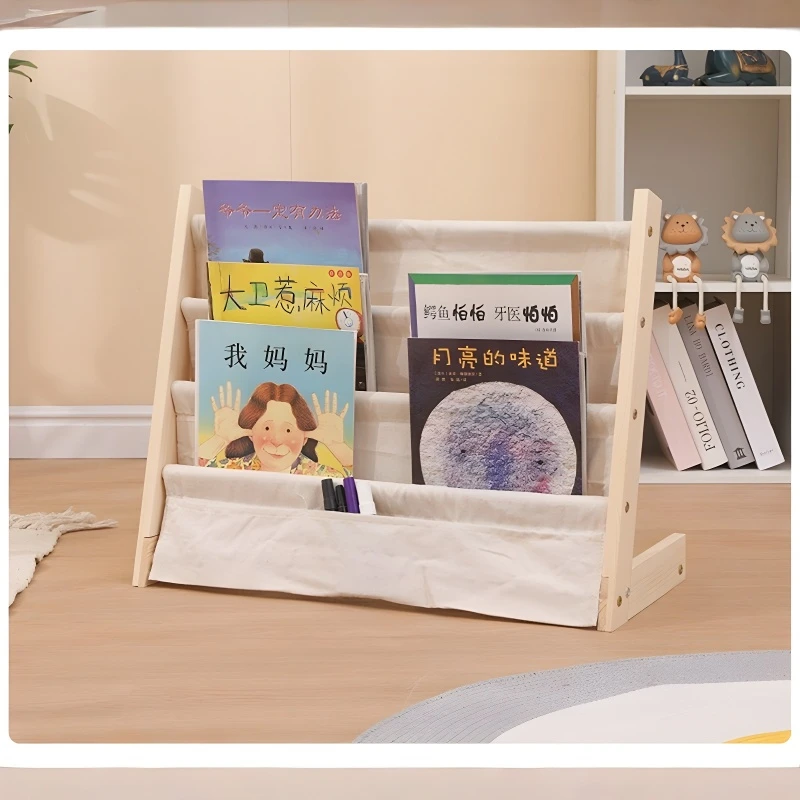 Multitier solid wood organizer removable floor reading bookshelf picture book storage bookcase Reading Organizer movable