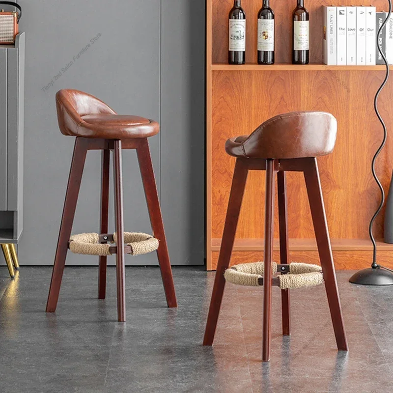 Relax Nordic High Stool, cadeiras de luxo vintage, design minimalista giratório, móveis de bar, Barkrukken LLBC