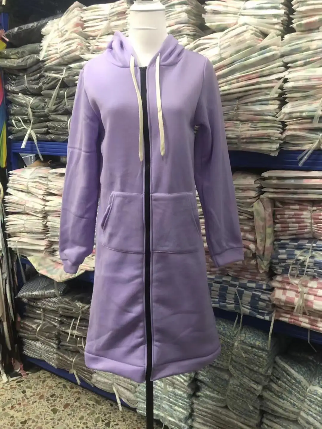Sudaderas con capucha para mujer, novedad de Otoño Invierno 2023, moda holgada gruesa, diseño de bolsillo de Color sólido, Top con capucha, sudaderas con cremallera larga, abrigo