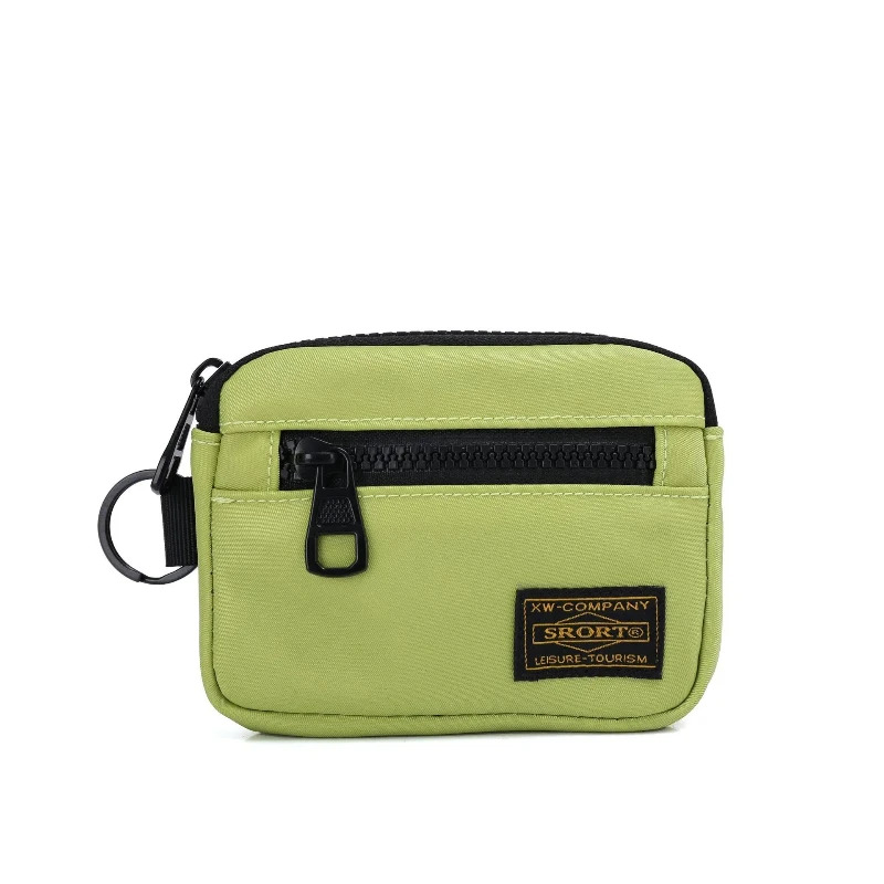 Bolsa de moedas de pano oxford moderna e moderna, estilo de roupas de trabalho masculinas e femininas, bolsa de cartão pequena portátil, multifuncional casual