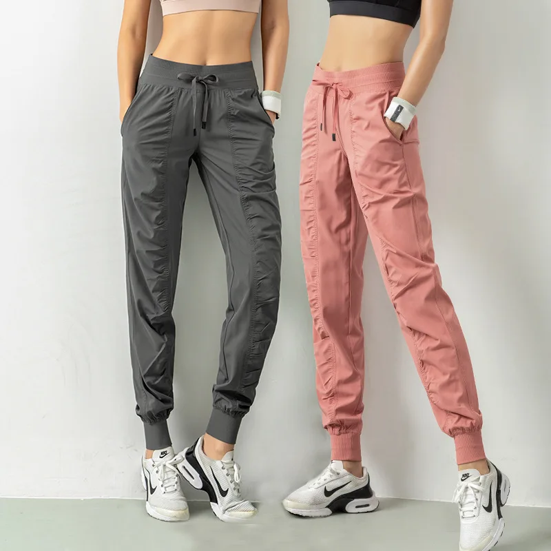 Rugas emagrecimento calças esportivas de fitness das mulheres solto encaixe leggings calças de corrida casuais calças de secagem rápida calças harlan finas