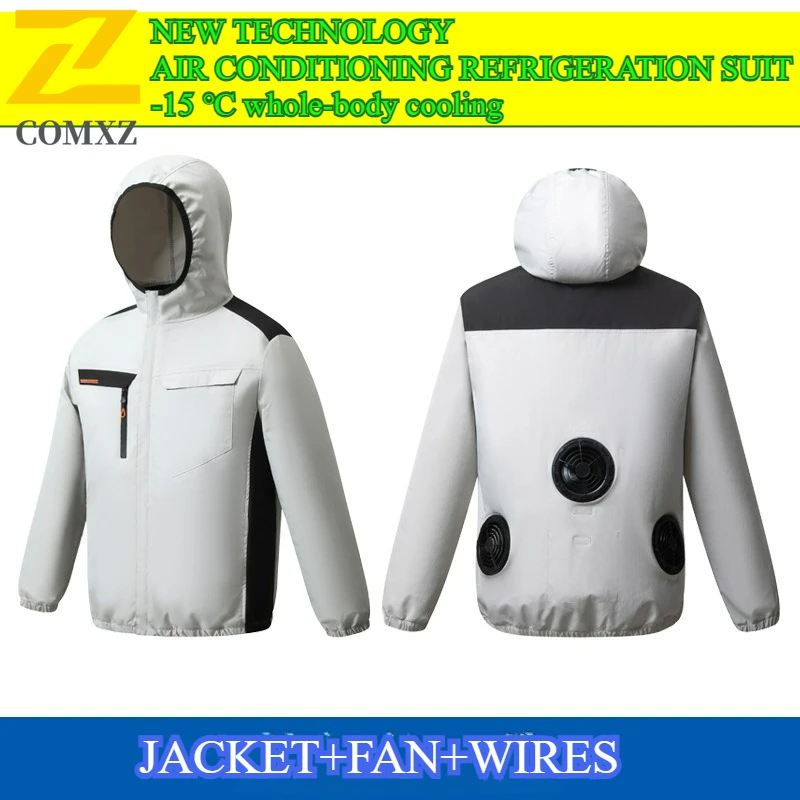 Neue 3-Fan-Jacke für Herren, kühlende Kapuzenjacken, Klimaanlage, Kühlung, Kleidung, Outdoor, funktionelle Wärmeableitung, Oberbekleidung