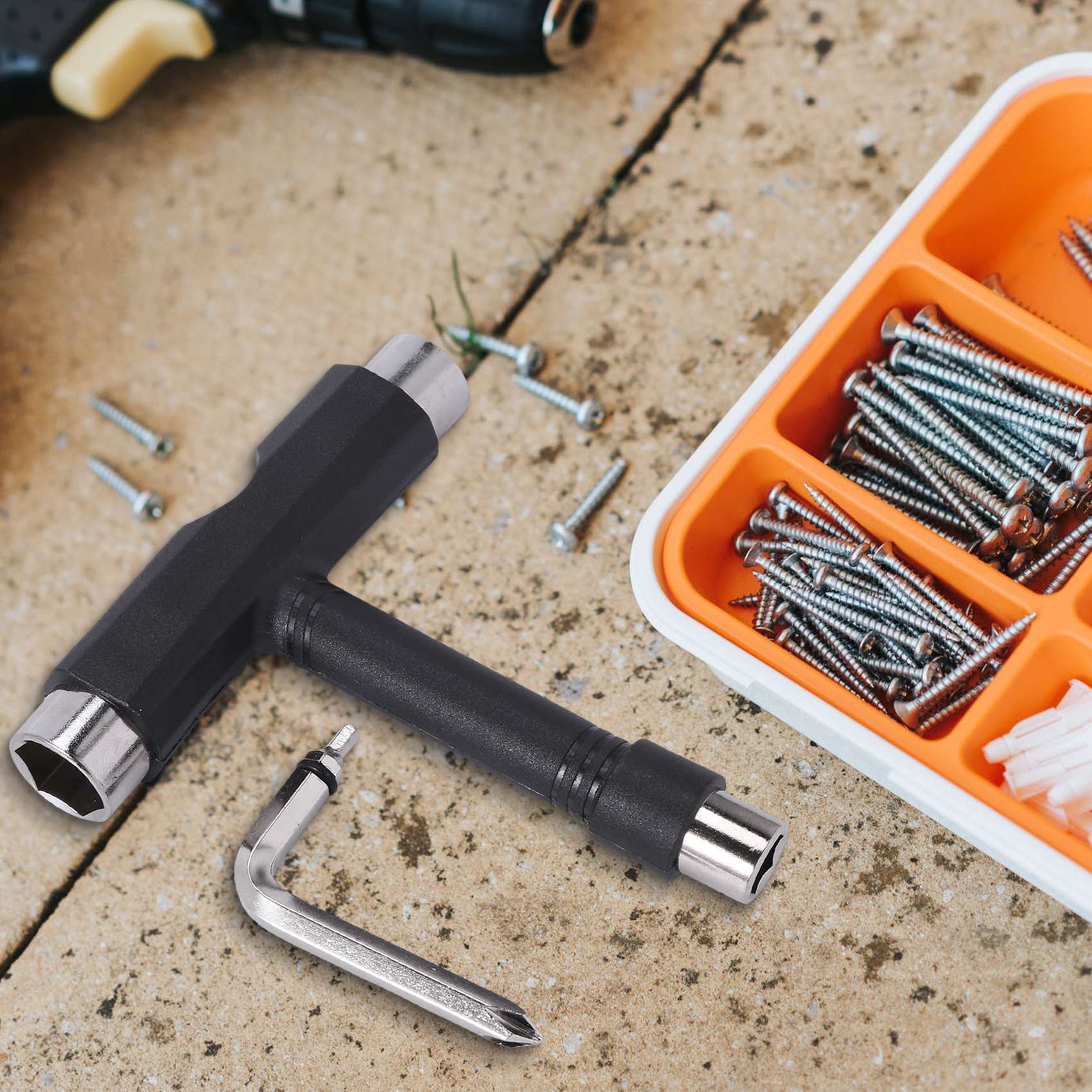 Skateboard Hardware,Skate T-Type Tools Skateboard Riser Shock Pads,Shockpads Hardware Screws,Axle Washers/Nuts/Spacers