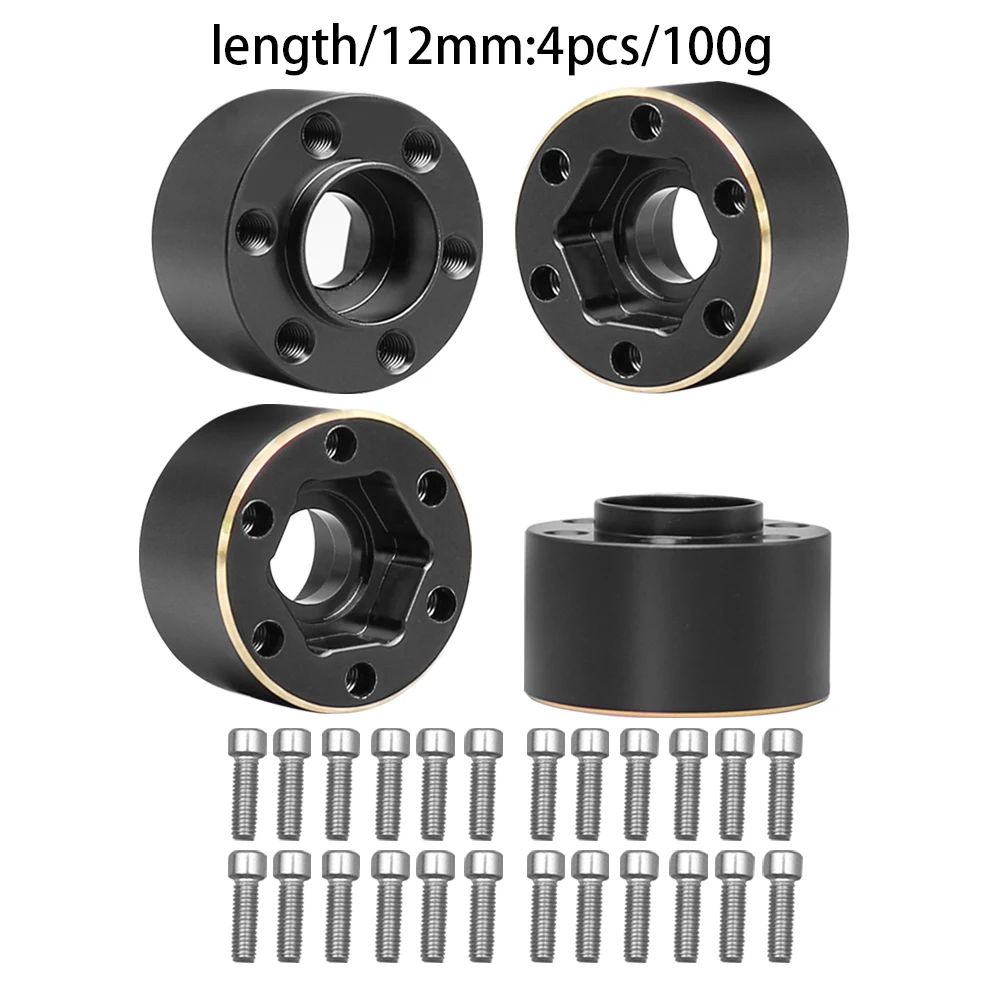 ทองเหลืองน้ําหนัก 12 มม.ล้อ Hex Hub ขยายอะแดปเตอร์สําหรับ 1/10 RC Crawler 1.9 2.2 นิ้วล้อขอบ Axial SCX10 TRX4 Counterweight