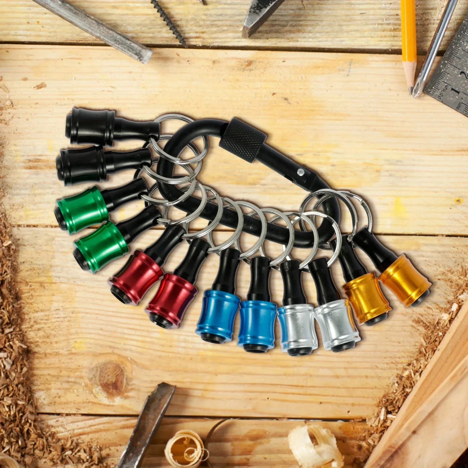 Mise à niveau, pousser pour déverrouiller, 12 pièces, tige hexagonale de 1/4 pouces, porte-embouts de tournevis en alliage d'aluminium, barre d'extension légère à changement rapide