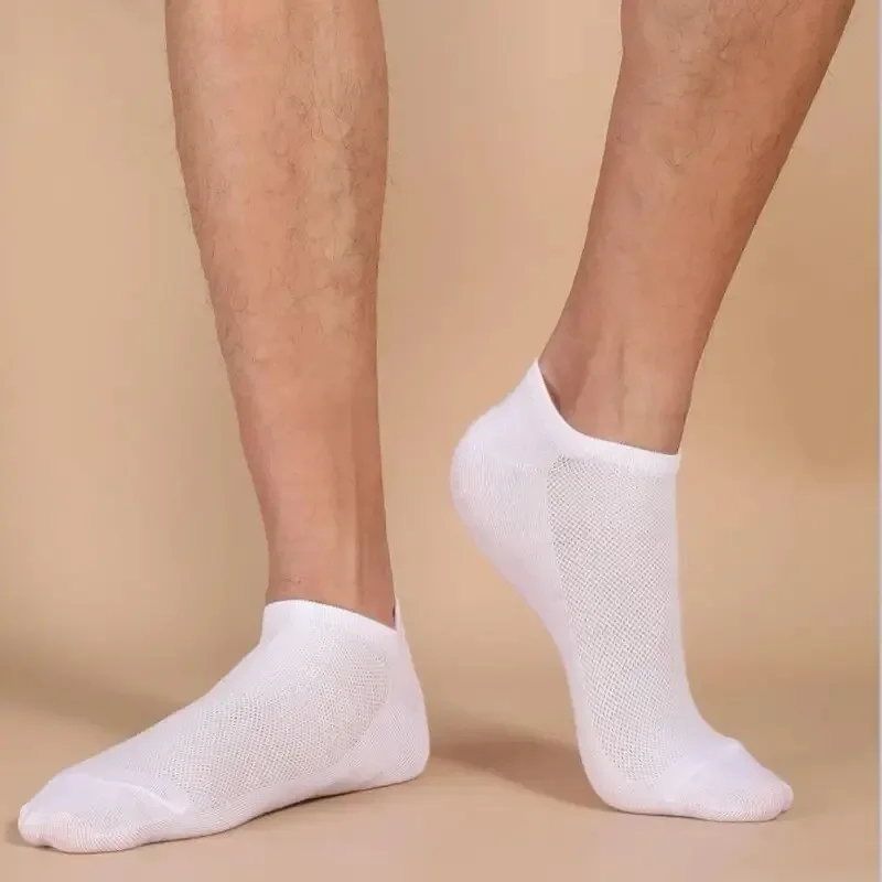 5 Pairs Unisex Casual Plain Color Boat Socks Thin Breathable Comfy Anti Odor Sweat-absorbing Low Cut Ankle Socks For Men Women