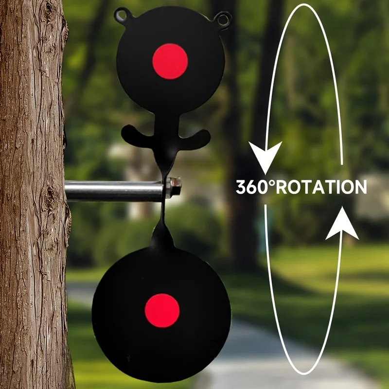 6.9-inch 3MM Thick Panda Metal Bi-directional Rotating Target Outdoor Slingshot BB Gun Hunting and Shooting Practice Package