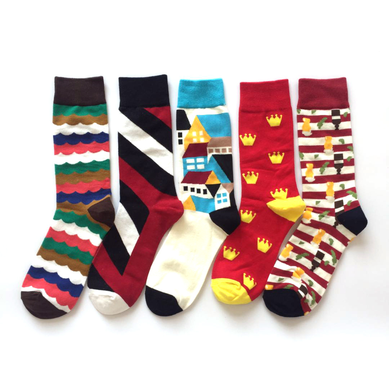 Calcetines de algodón de estilo británico para hombre, calcetines de moda de tubo alto para hombre, calcetines de pareja de marca de marea europea y americana