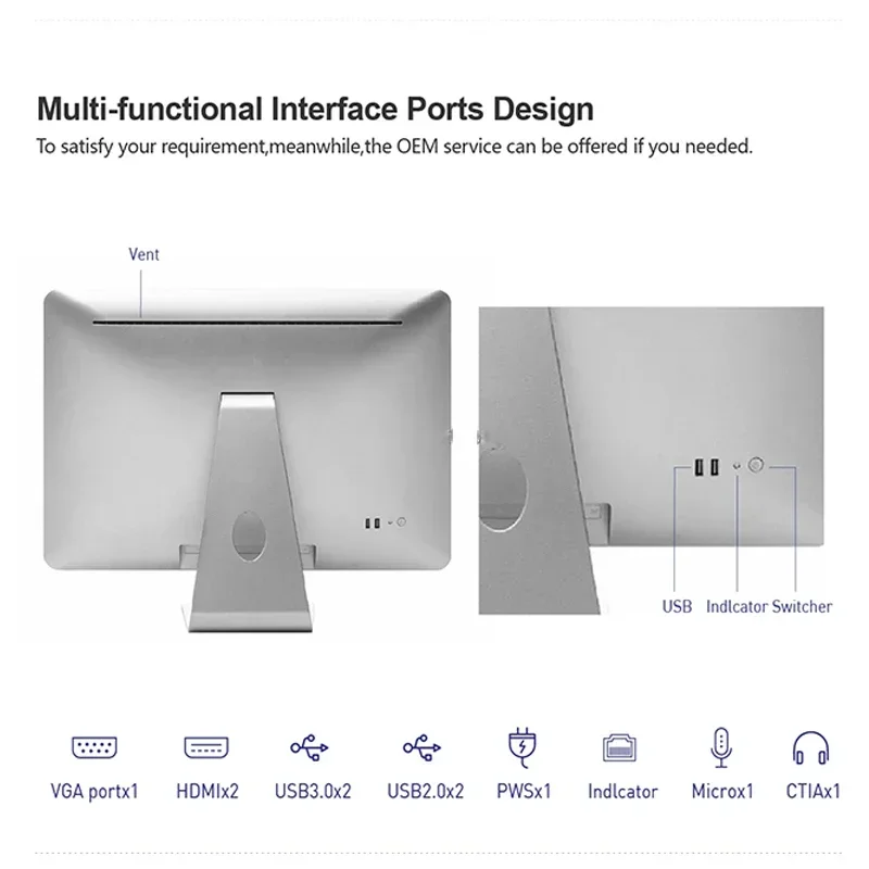 Desktop Computer AIO WiFi RJ45  21.5 inch i3 i5 i7 All In One PC