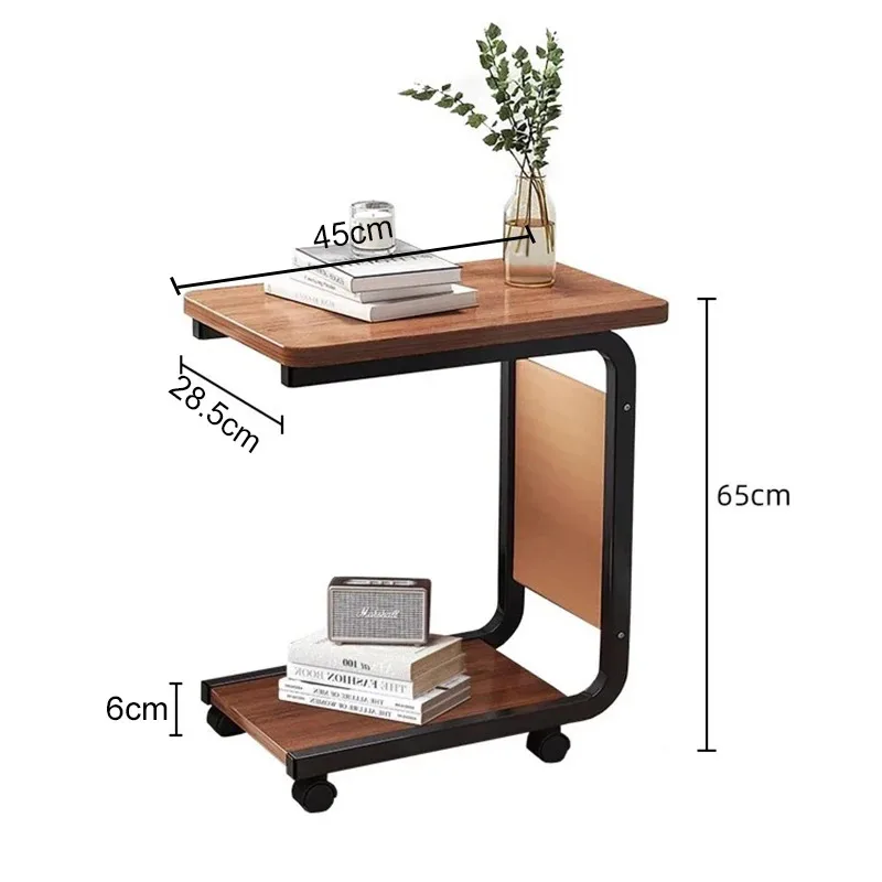 2 Tiers Small Size Corner Table For Couch With Wheels And Bed Modern Style Laptop Table In Living Room Bedroom