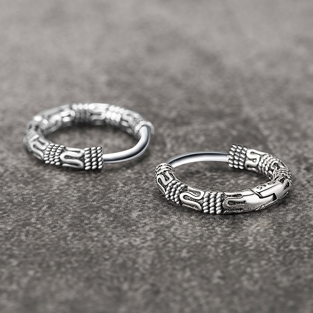 女性用925スターリングシルバーフープピアス,女性用パターンピアスイヤリング,韓国ジュエリー