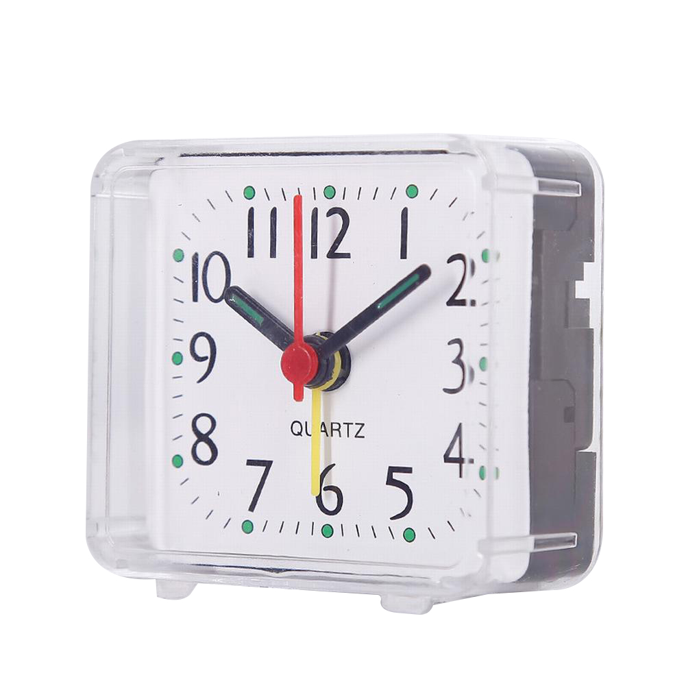 Reloj despertador Digital para mesita de noche, reloj despertador pequeño de cuarzo con pilas, despertador cuadrado para dormitorio de estudiantes con sonido de pitido
