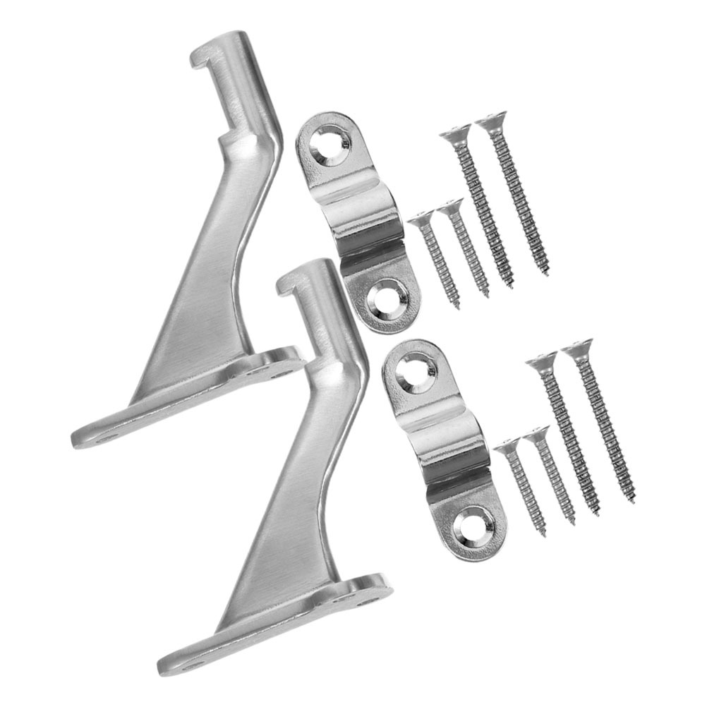 2Sets Stair Handrail Brackets Metal Stair Railing Support Smooth Touch Easy Install for Indoor Staircase Hand Railings