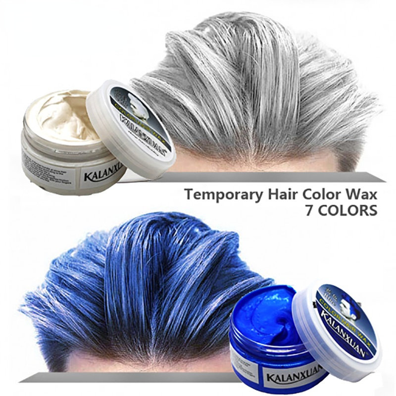 9 colores colores para el cabello tinte de cera pasta de moldeo temporal 8 colores azul Borgoña abuela gris verde tinte para el cabello cera barro estilismo pomada