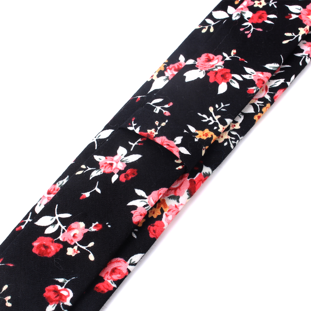 Nouveaux cravates en coton à fleurs décontractées et ensembles carrés de poche imprimé de fleurs cravate maigre pour hommes cravate de cou pour hommes cravates minces de 6 cm
