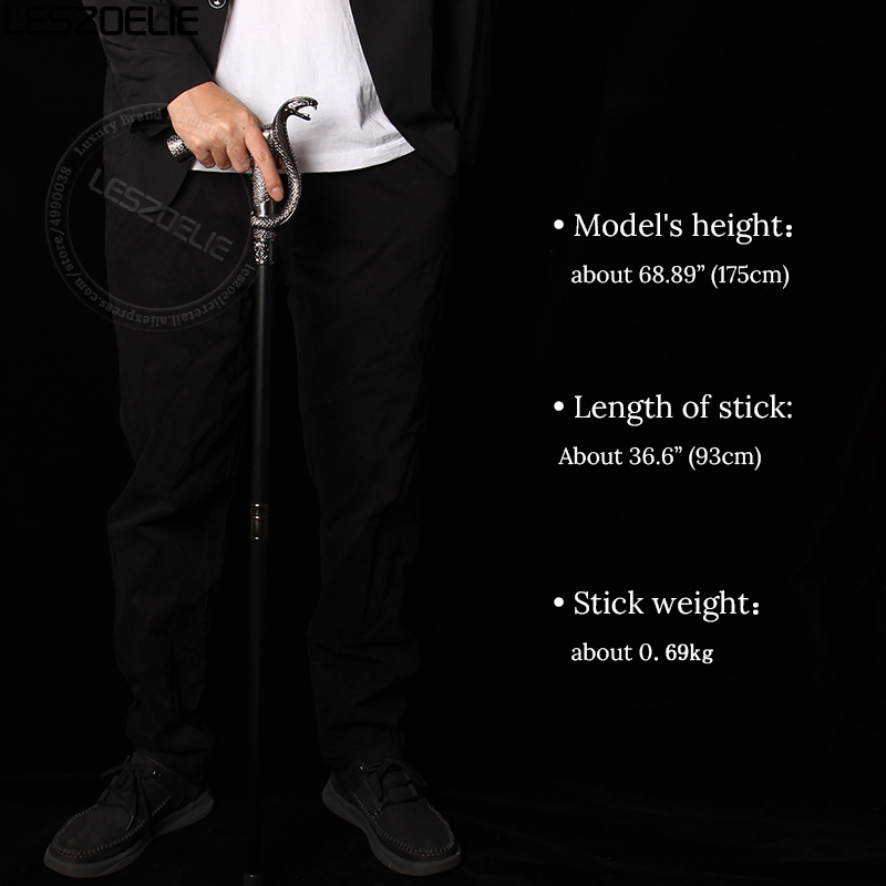 Cobra หัว Luxury เดิน Stick Cane สำหรับผู้ชายแฟชั่นตกแต่ง Canes Vintage Party Stick Elegant Hand Canes
