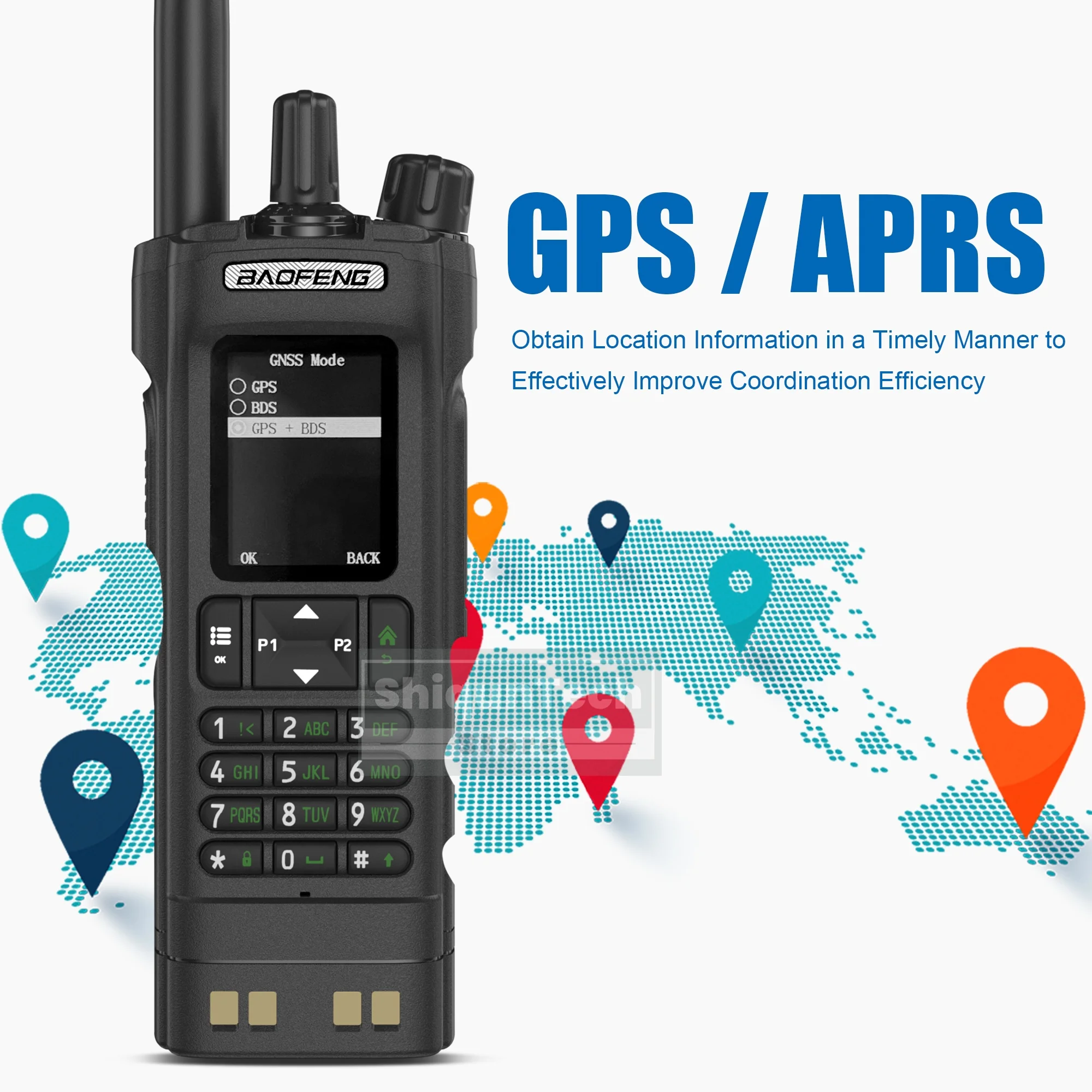 1PCS/2PCS BAOFENG DM-32 DMR Digital Walkie Talkie GPS APRS Dual Modus Analog TDMA Dual Time Slot AES256 typ-C AM Schwarz Ham Radio
