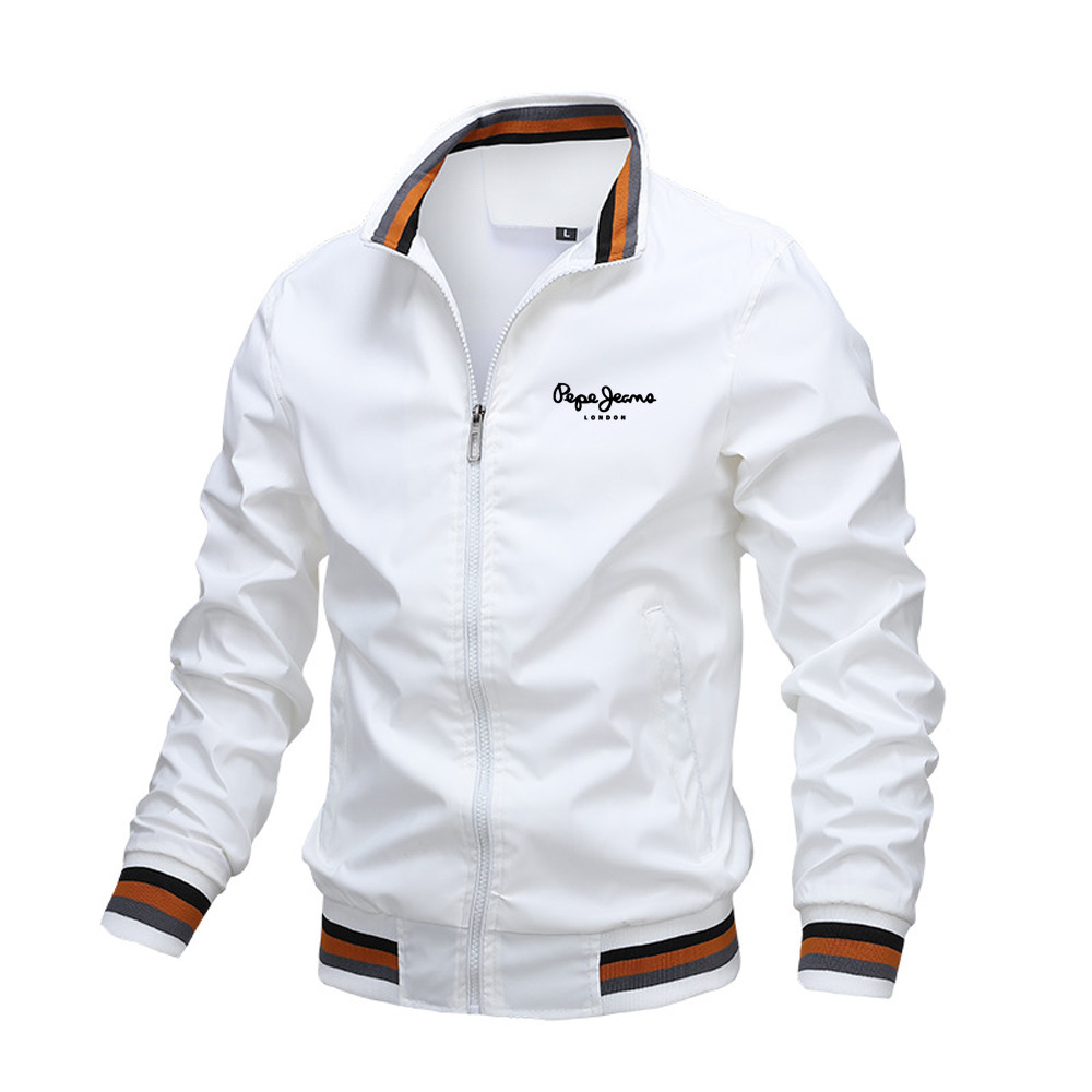 Chaqueta informal con cremallera y cuello levantado para hombre, abrigo para deportes al aire libre, chaqueta cortavientos para hombre, Bomber impermeable, otoño e invierno